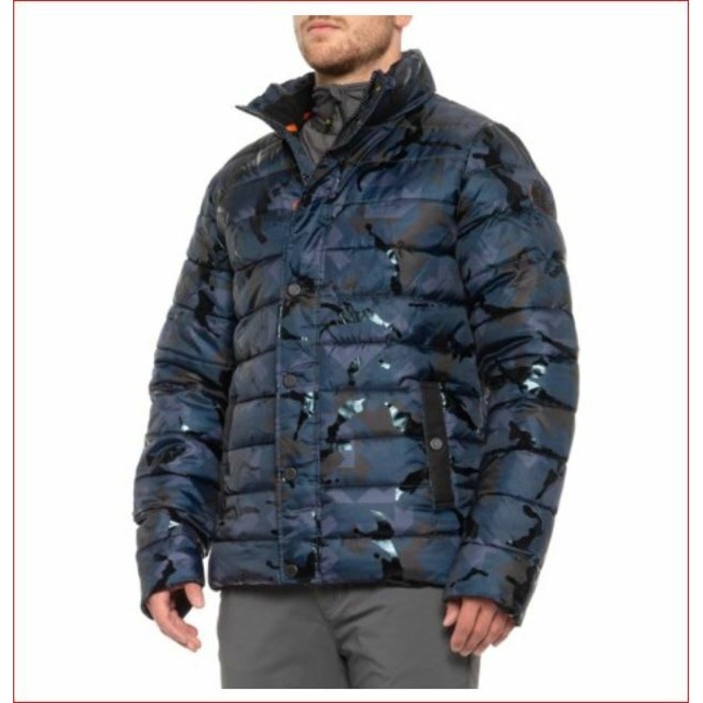 Noize Amstdm men coat jacket 4765250-00 blue black camo sz M $230